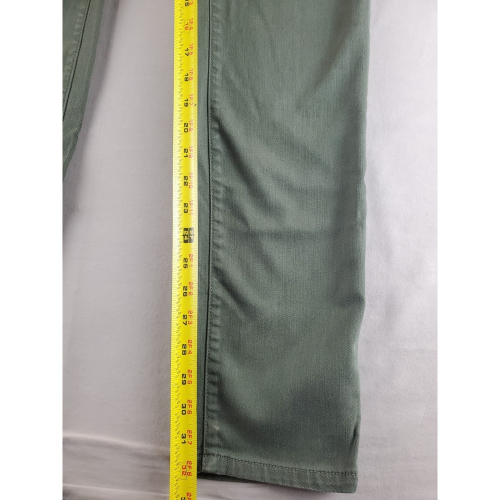 Monfrere Pants Mens 31 Green Army Stretch Performance Zip Pockets Japanese Denim - Picture 13 of 16